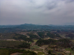 山川丘陵农业种植农田航拍摄影图