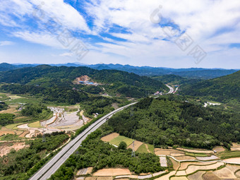 山川丘陵农业种植<strong>农田</strong>航拍摄影图