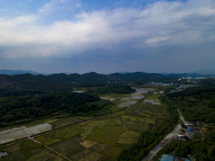 山川丘陵农业种植农田航拍摄影图