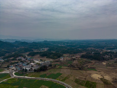 山川丘陵农业种植乡村航拍摄影图