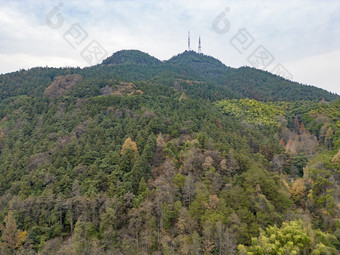 山川丘陵秋色航拍摄影图