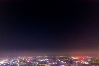 山东德州城市夜景航拍