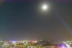 山东聊城夜景航拍摄影图