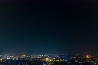 山东青州古城城市夜景灯光航拍摄影图