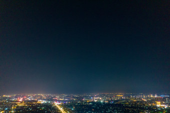 山东潍坊青州古城城市夜景灯光航拍摄影图