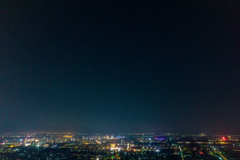 山东潍坊青州古城城市夜景灯光航拍摄影图