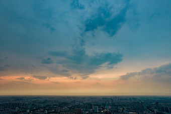 山东淄博城市暴<strong>雨来</strong>袭航拍摄影图