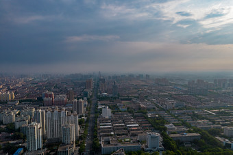 山东淄博城市风光大景航拍摄影图