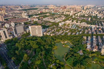 山东淄博城市风光大景航拍摄影图