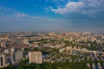 山东淄博城市风光大景航拍摄影图