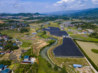 现代农业<strong>大棚种植基地航拍</strong>摄影图