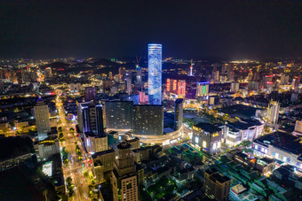 徐州城市夜景灯光航拍摄影图
