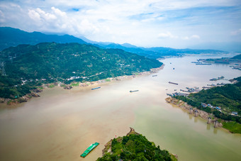 祖国大海河山长江三峡风光航拍