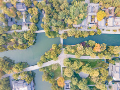 山东济南大明湖5A景区航拍