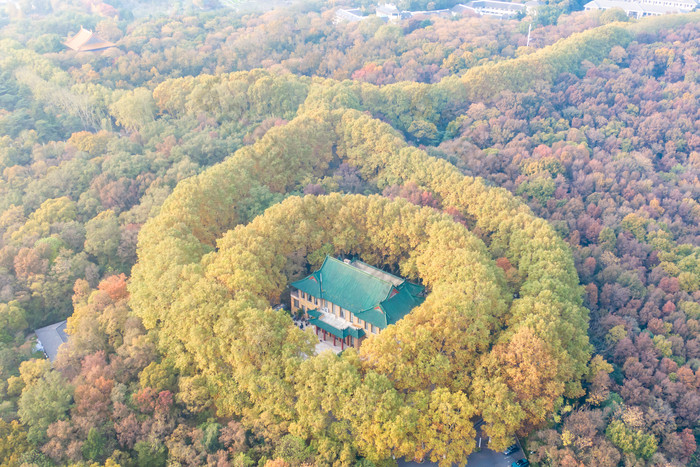 江苏南京中山陵美齡宫航拍