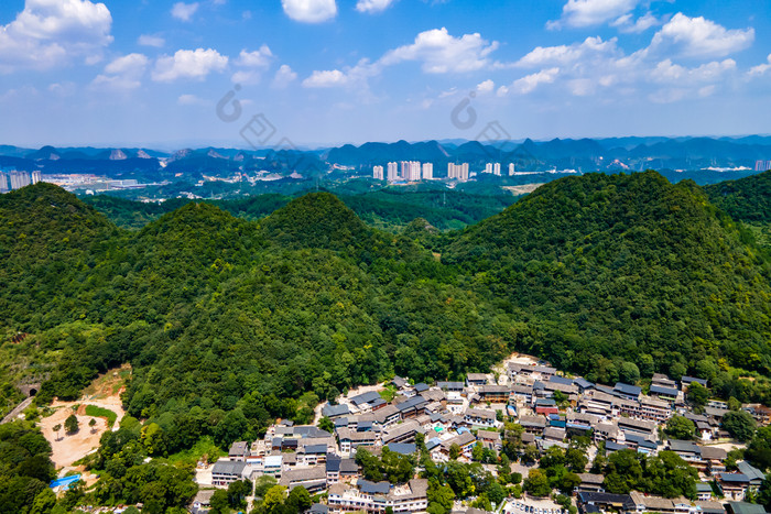 贵州贵阳花溪城市风光航拍