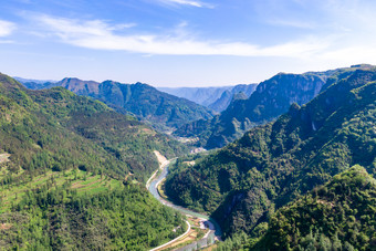 祖国大好河山山谷航拍