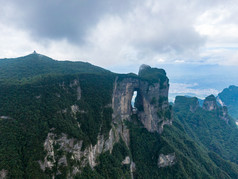 湖南张家界天门山5A景区航拍