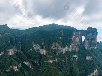 湖南张家界天门山5A景区航拍