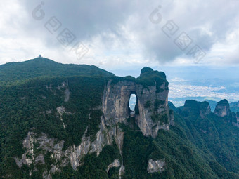 湖南张家界天门山5A景区航拍