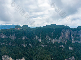 湖南张家界天门山5A景区航拍