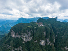 湖南张家界天门山5A景区航拍