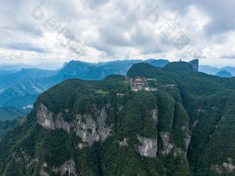 湖南张家界天门山5A景区航拍