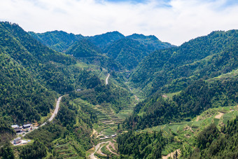 祖国大海河山青山绿水风景航拍