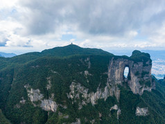 湖南张家界天门山5A景区航拍