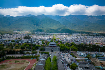 云南大理古城<strong>苍山</strong>洱海风景航拍