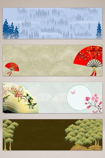 日系古风元素背景图片