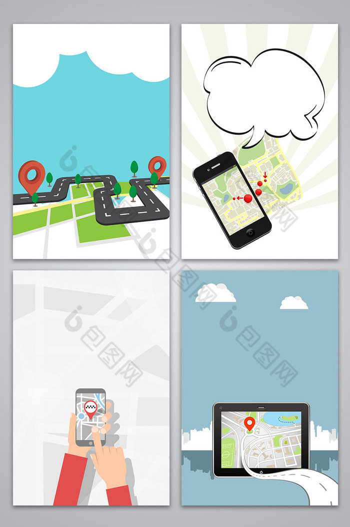 gps导航图模板-包图网