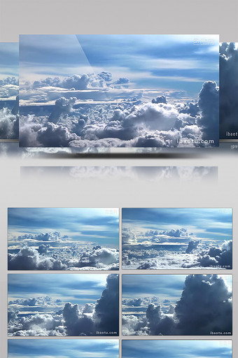 蓝天白云云层之上的美丽天空风景视频视频图片