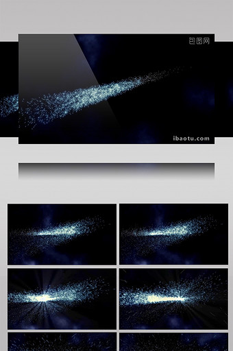 蓝色简约粒子划过标题展示AE模板图片