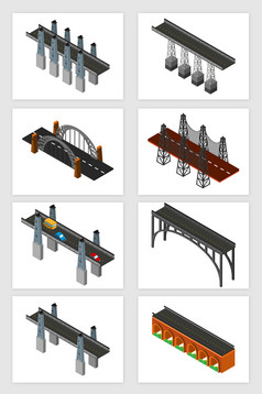 3D卡通高架桥设计元素