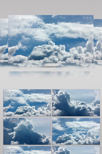 高空延时蓝天白云背景视频素材图片