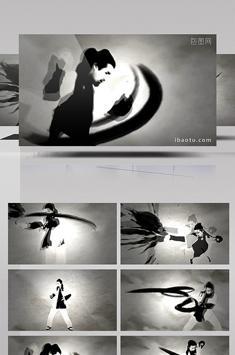中国风古典水墨太极拳特效转场视频素材图片