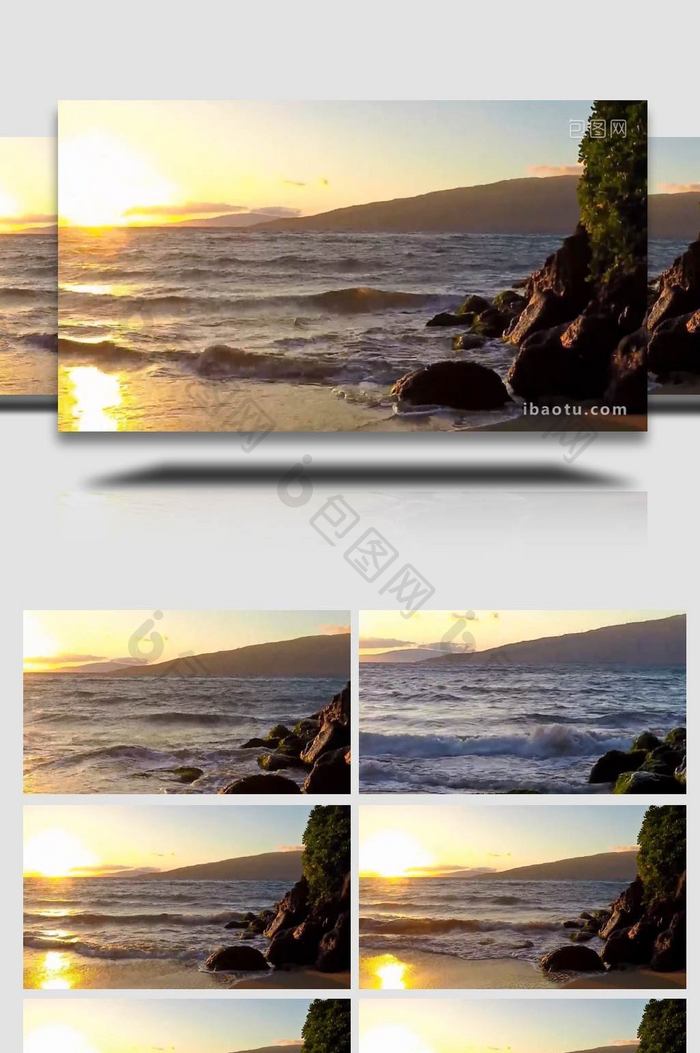 4K超清海边日落视频素材