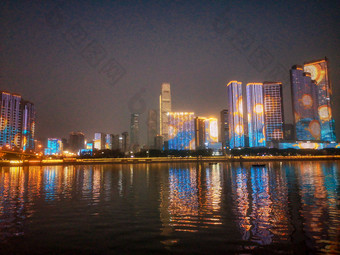 湖南长沙城市夜景灯光摄影图