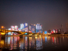 湖南长沙城市夜景灯光摄影图