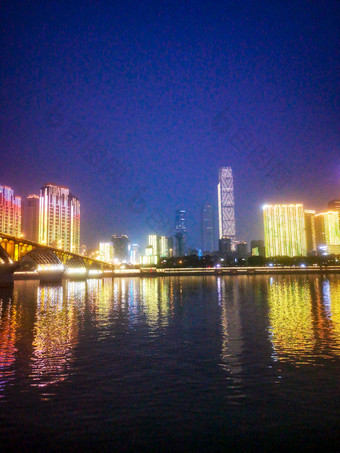 湖南长沙城市夜景灯光摄影图