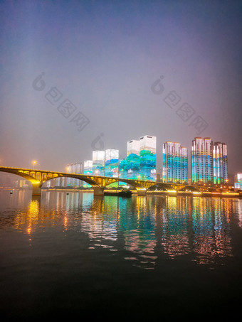 湖南长沙城市夜景摄影图