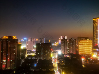 湖南长沙夜景灯光摄影图