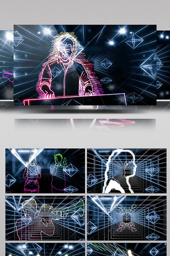 绚丽大气人屏互动led晚会夜店背景视频图片下载