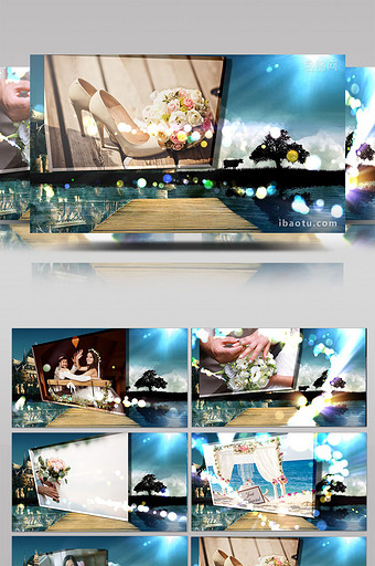 唯美pr清新水墨粒子光效视频相册模板图片下载