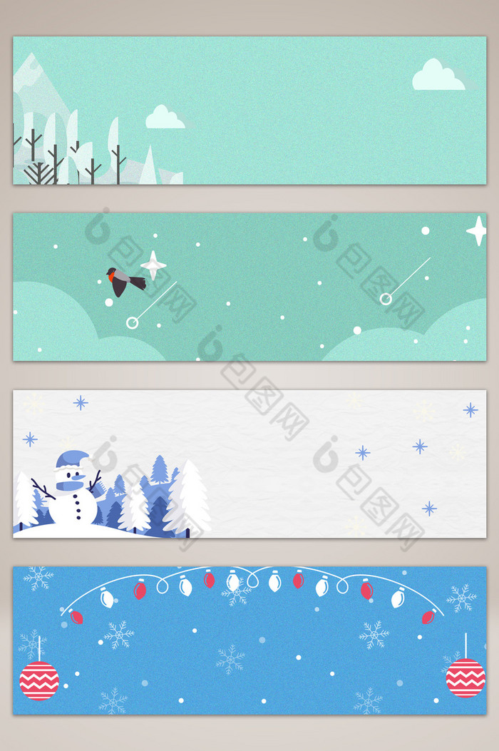 矢量几何优雅冬季banner海报图片图片