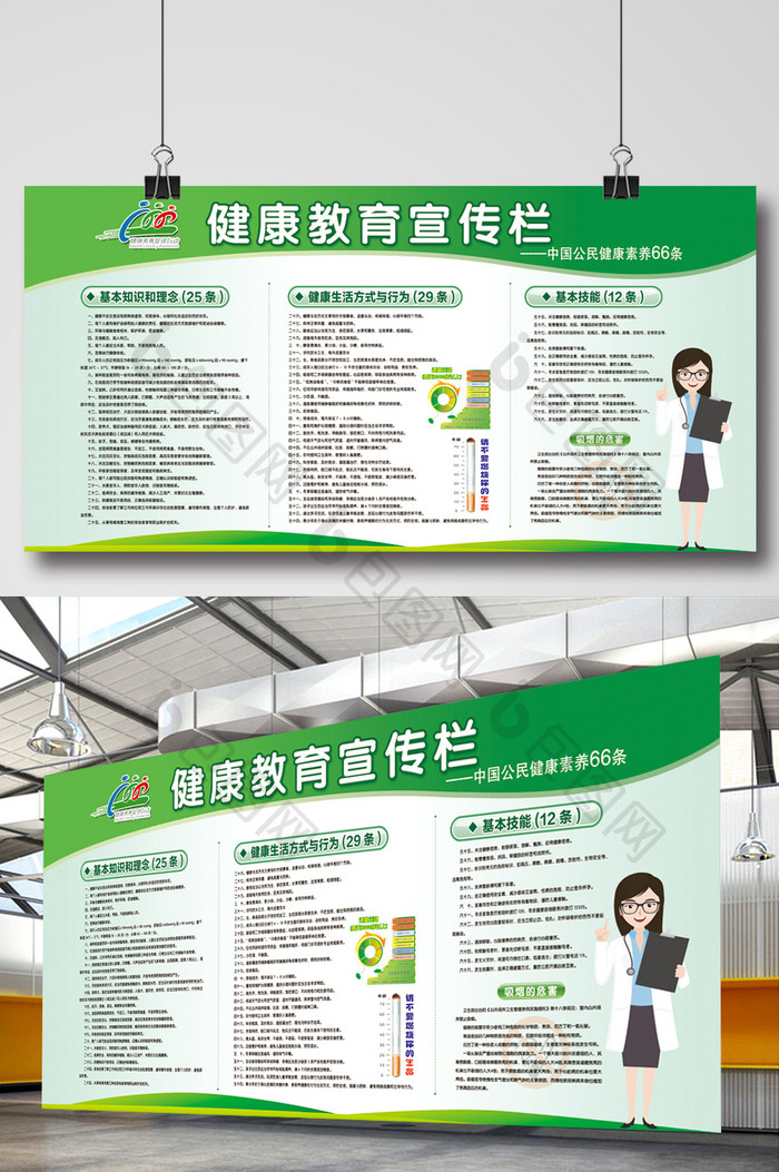 中国公民健康素养66条展板宣传栏