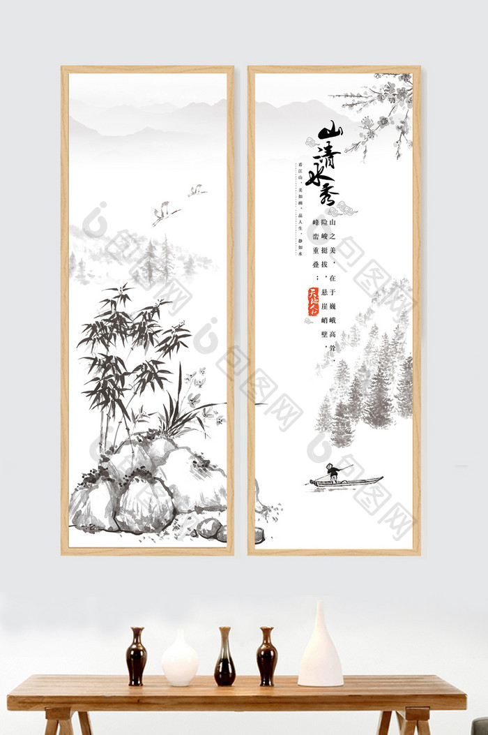 中国山水画创意装饰画设计