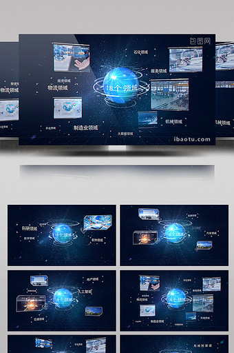 未来科技数据图文连线展示宣传片AE模板图片