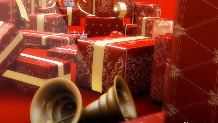 圣诞红色蜡烛礼物节日喜庆视频素材